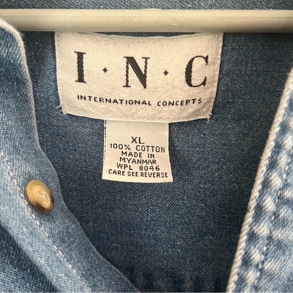 super soft denim shirt INC Vintage International Concepts - Picture 2 of 4
